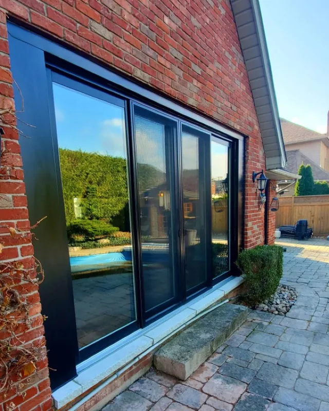 Black-framed patio door replacement