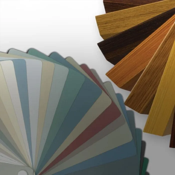 Window frame colour and stain samples
